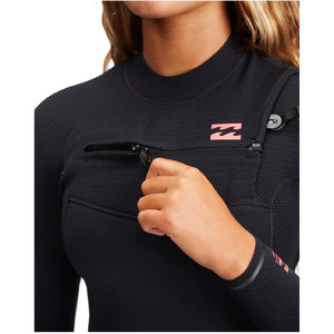 2021 Billabong Vrouwen Furnace Comping 4/3mm Chest Zip Gbs Wetsuit Z44g12 - Serape