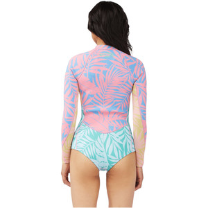 2022 Billabong Womens Salty Dayz 2mm GBS Front Zip Long Sleeve Spring Shorty Wetsuit C42G53 - Mystic Multi