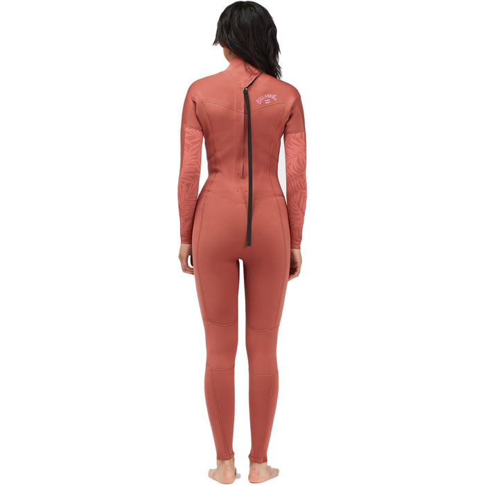 2022 Billabong Womens Synergy 3/2mm Back Zip GBS Wetsuit C43G52 - Red Clay