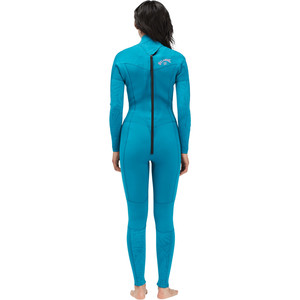 2022 Billabong Womens Synergy 4/3mm Back Zip Wetsuit C44G52 - Blue Lagoon