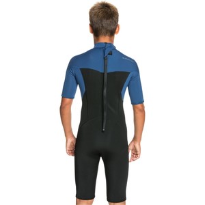 2022 Quiksilver Junior Boys Everyday Sessions 2mm Back Zip Shorty Wetsuit EQBW503018 - Black / Insignia