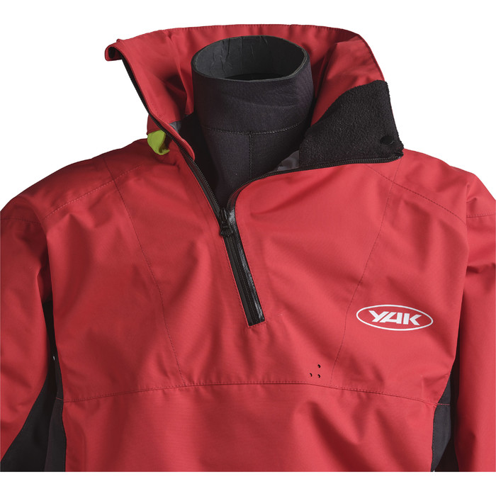 2024 Yak Strata Kajak Drysuit Mit Con Zip 6585 - Rot/schwarz