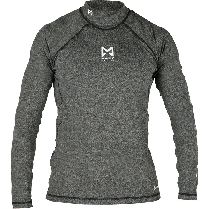 2023 Magic Marine Mens Cube Long Sleeve Rash Vest MMMCLSRW - White