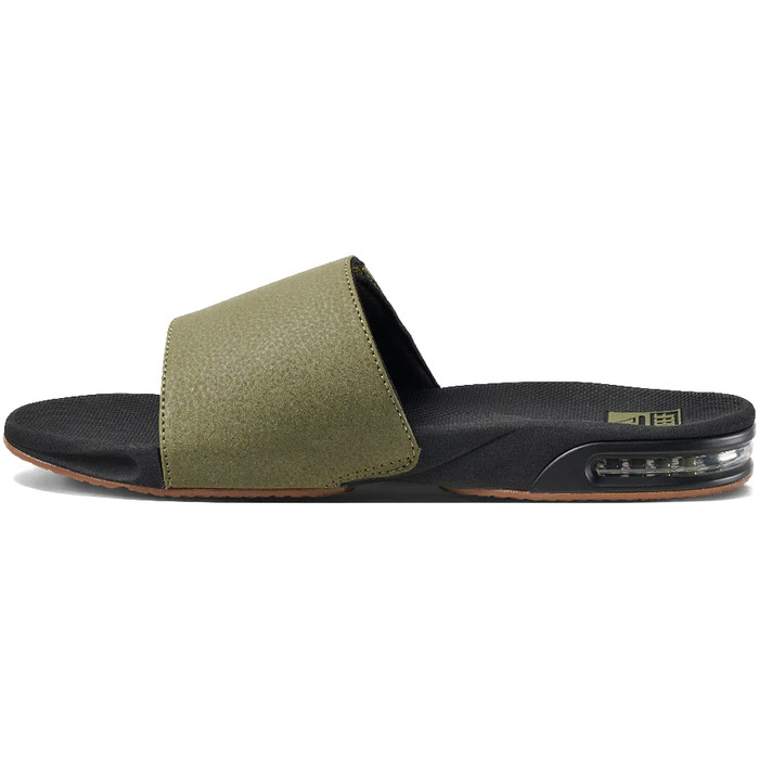 REEF slidely BLACK OLIVE scarpe Sandali Sandali Scarpe da Bagno Nero Verde 
