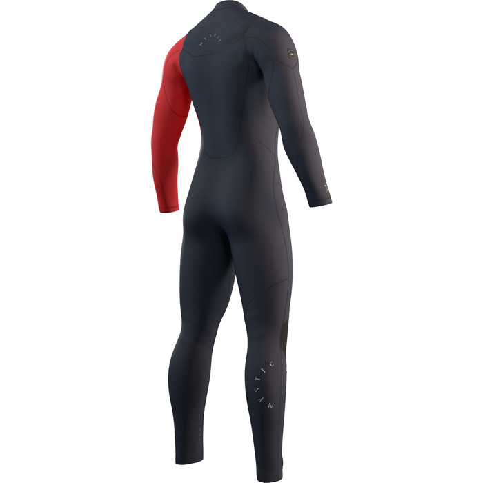 2024 Mystic Mens Marshall 4/3mm Chest Zip Wetsuit 35000.230009 - Navy / Red