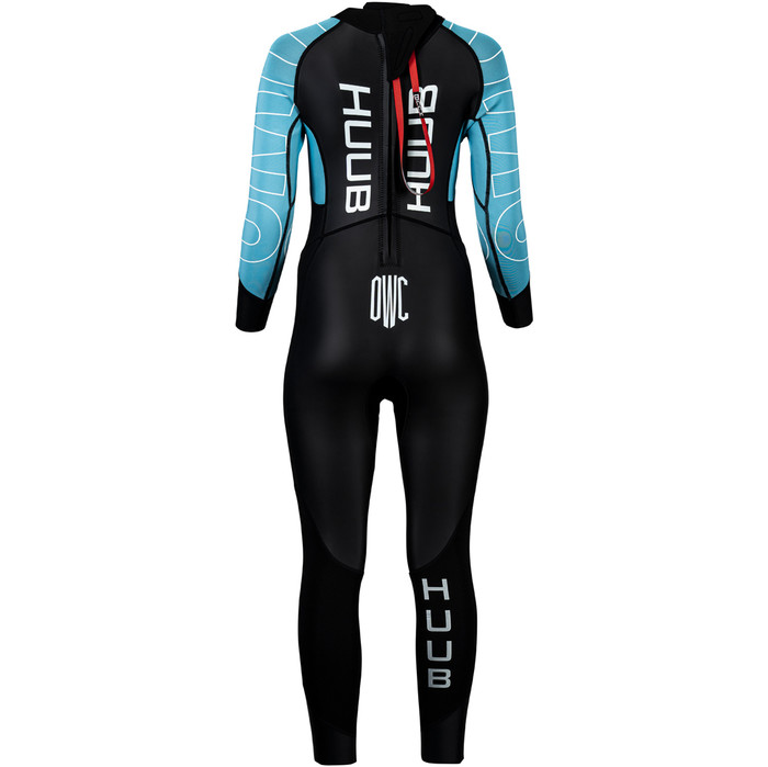 2024 Huub Mulheres Open Water Collective Back Zip Swim Wetsuit OWCWSB - Black / Sky Blue