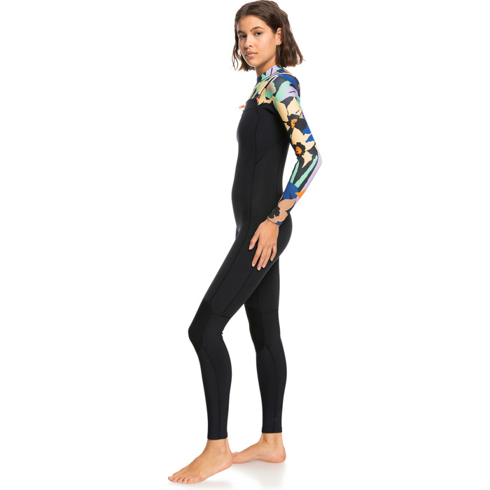 2023 Roxy Dames Current Of Cool 4/3mm Borst Ritssluiting Wetsuit ERJW103149 - Anthracite