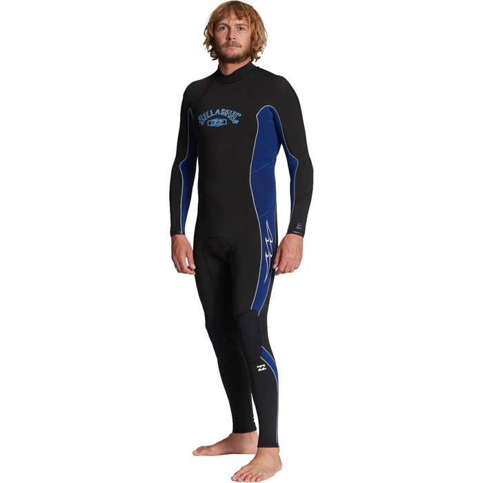 2023 Billabong Dos Homens Absolute 3/2mm Flatlock Back Zip Wetsuit Abyw100211 - Real Escuro