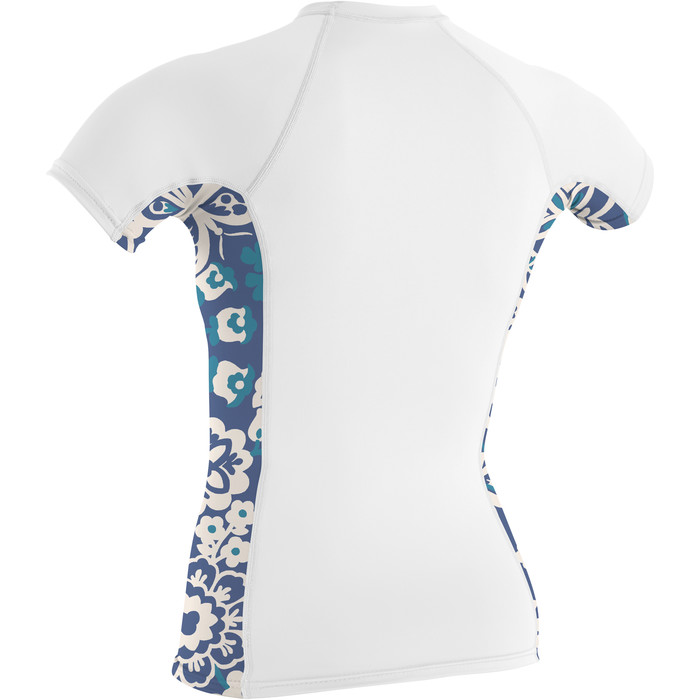 2023 O'Neill Womens Side Print Short Sleeve Rash Vest 5405S - White / Christina Floral