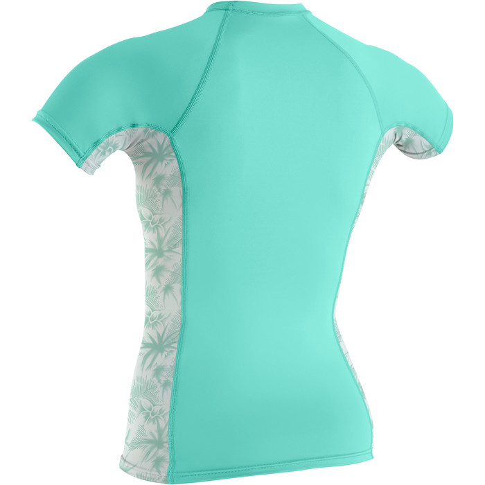 2023 O'Neill Womens Side Print Short Sleeve Rash Vest 5405S - Opal / Mirage Tropical
