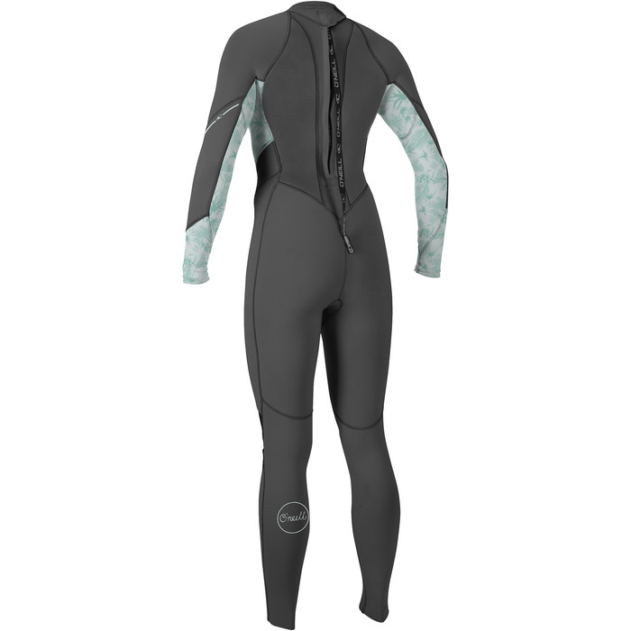 2024 O'Neill Womens Bahia 3/2mm Back Zip Wetsuit 5292 - Graphite / Mirage Tropical