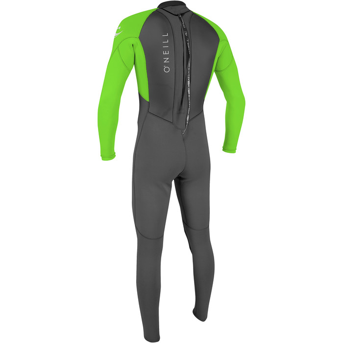 2024 O'Neill Youth Reactor II 3/2mm Rug Ritssluiting Wetsuit 5044 - Graphite / Dayglo