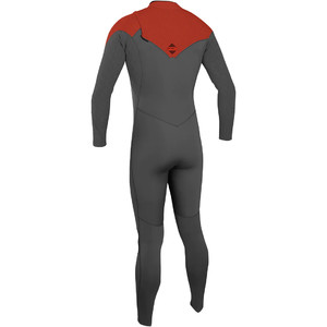 2023 O'Neill Mens Hyperfreak Comp 3/2mm Zip Free GBS Wetsuit 4970 - Graphite / Fire Red