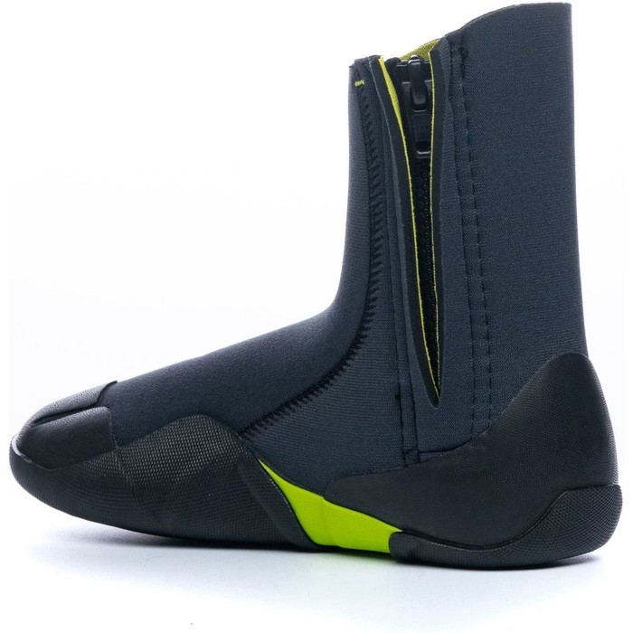 2024 C-Skins Junior Legend 3.5mm Zipped Round Toe Wetsuit Boots C-BOLEJZ - Graphite / Flash Green / Black
