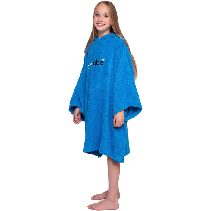 2024 Dryrobe Junior Organic Cotton Hooded Towel Change Robe V3 V3OCT -  Cobalt