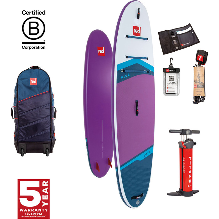 2024 Red Paddle Co 10'6'' Ride MSL Stand Up Paddle Board , Tasche & Pumpe 001-001-001-0099 - Purple