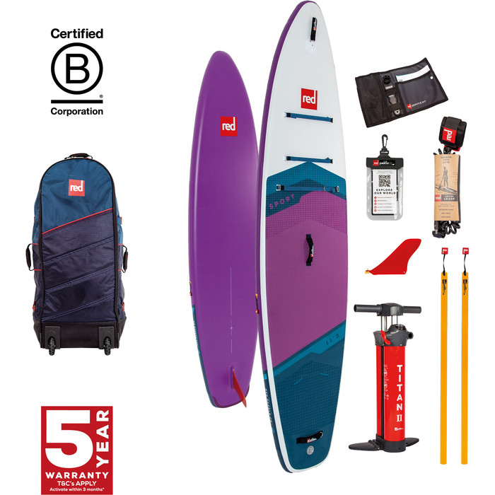 2024 Red Paddle Co 11'3'' Sport MSL Stand Up Paddle Board , Borsa E Pompa 001-001-002-0061 - Purple