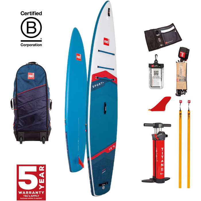 2024 Red Paddle Co 12'6'' Sport+ MSL Stand Up Paddle Board, Bag & Pump 001-001-002-0070 - Blue