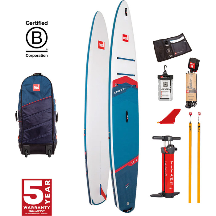 2024 Red Paddle Co 14'0'' Sport + MSL Stand Up Paddle Board , Tasche & Pumpe 001-001-002-0072 - Blue