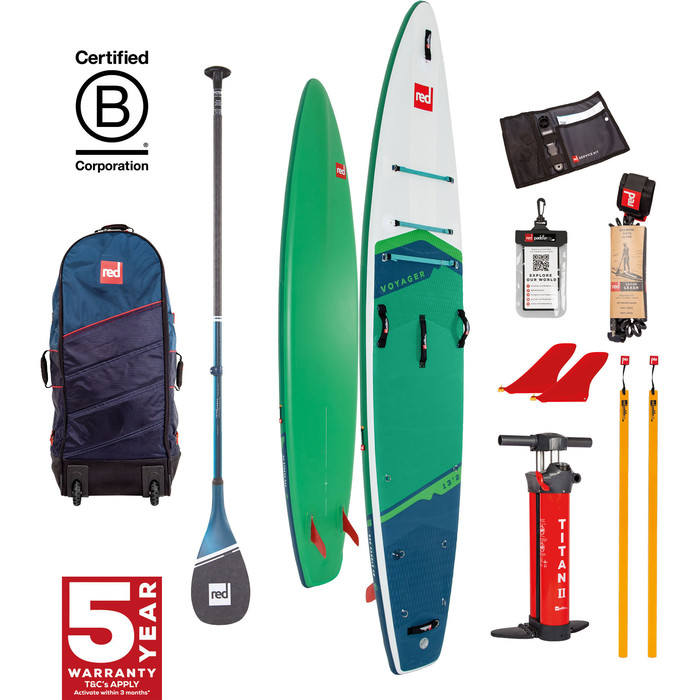 2024 Red Paddle Co 13'2'' Voyager Plus MSL Stand Up Paddle Board , Bag, Pump & Prime Lightweight Paddle 001-001-002-0065 - Green