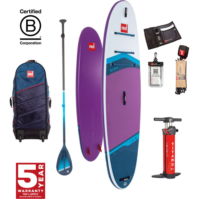 2024 Red Paddle Co 10'6'' Ride MSL Stand Up Paddle Board , Sac, Pompe & Hybrid Tough Paddle 001-001-001-0099 - Purple