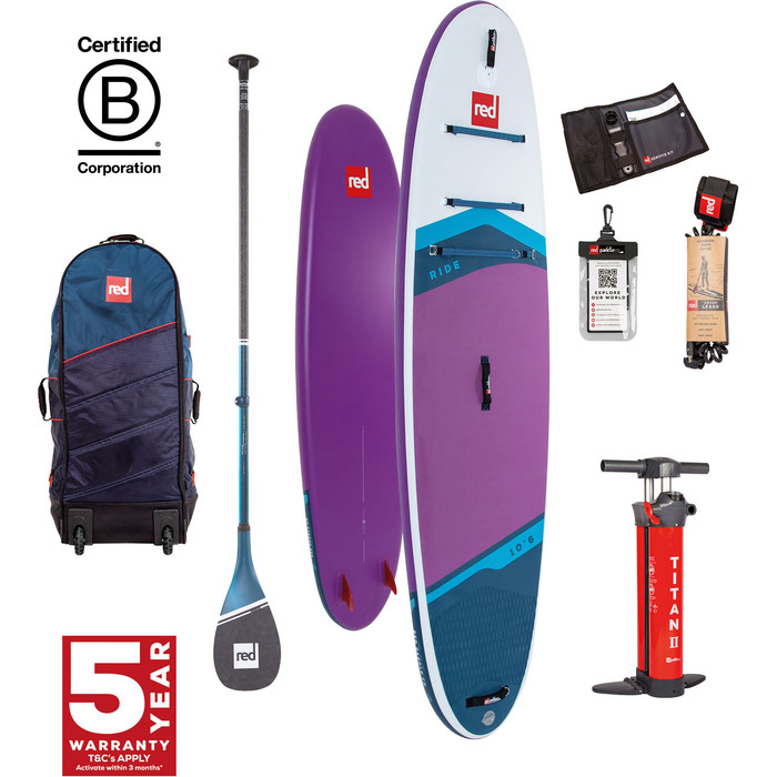 2024 Red Paddle Co 10'6'' Ride MSL Stand Up Paddle Board , Saco, Bomba E Remo Leve Prime 001-001-001-0099 - Purple