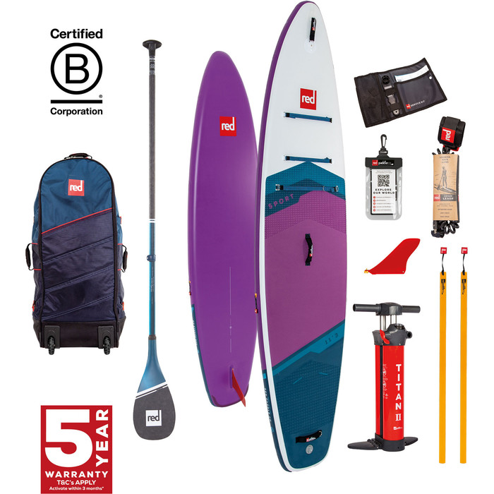 2024 Red Paddle Co 11'3'' Sport MSL Stand Up Paddle Board , Taske, Pumpe & Prime Letvgtspagaj 001-001-002-0061 - Purple