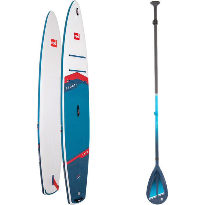 2024 Red Paddle Co 14'0'' Sport+ MSL Stand Up Paddle Board & Hybrid Tough Paddle 001-001-002-0072 - Blue