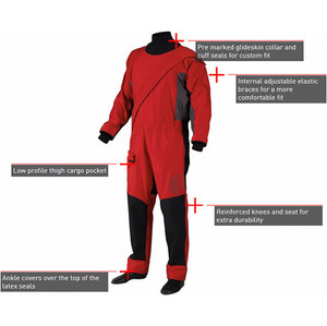 2021 Gill Junior Pro Drysuit Seco Con Front Zip Drysuit Rojo 4803j
