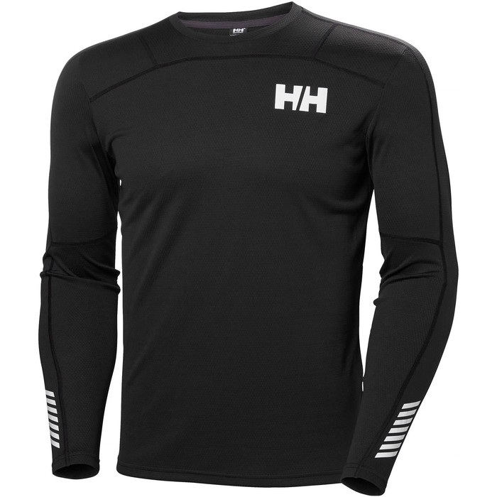 2019 Helly Hansen Mens Lifa Active Crew Long Sleeve Base Layer Black 48308