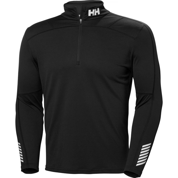 2019 Helly Hansen Men's Lifa Active 1/2 Zip Long Sleeve Base Lay Black 48309