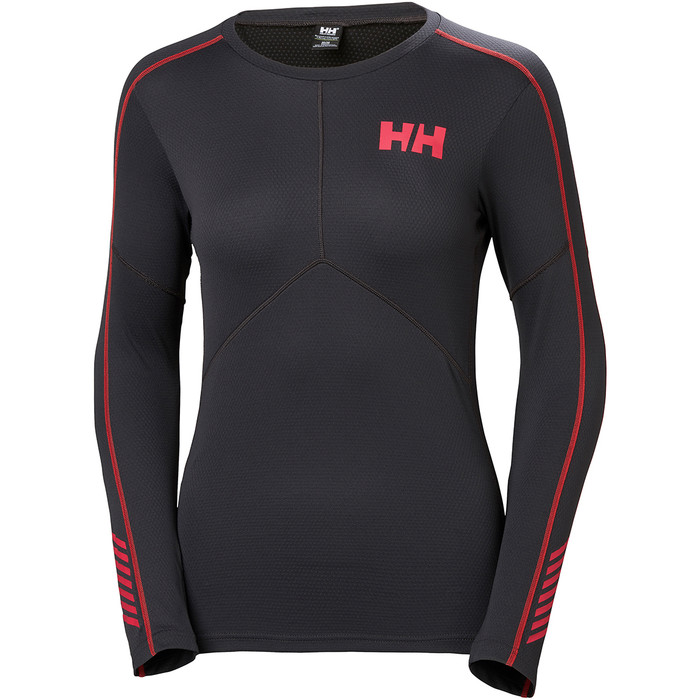 2019 Helly Hansen Womens Lifa Active Crew Light Long Sleeve T Shirt Ebony 48334