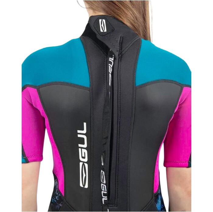 2024 Gul Junior Response 3/2mm Back Zip Shorty Wetsuit RE3321-C1 - Jet / Teal