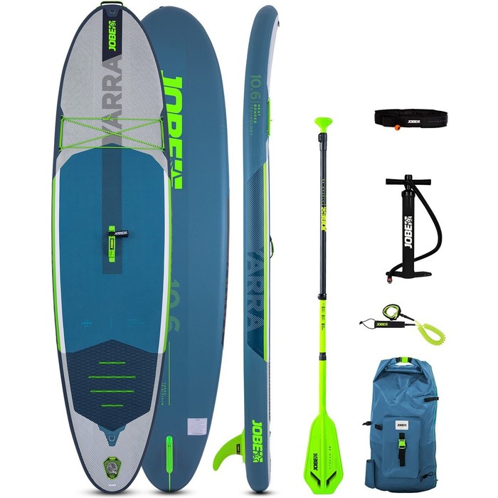 2023 Jobe Yarra 10'6 Inflatable Sup Paddle Board Package 486423013 - Planche, Sac, Pompe, Pagaie & Leash - Bleu Acier