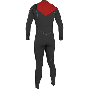 2020 O'Nill Youth Psycho One 4/3mm Wetsuit Met Chest Zip Olie / Rood / Jet Camo 4968