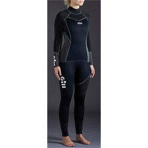 2021 Gill Womens Zentherm 3mm GBS Skiff Suit & 2.5mm Wetsuit Top Package Deal - Black