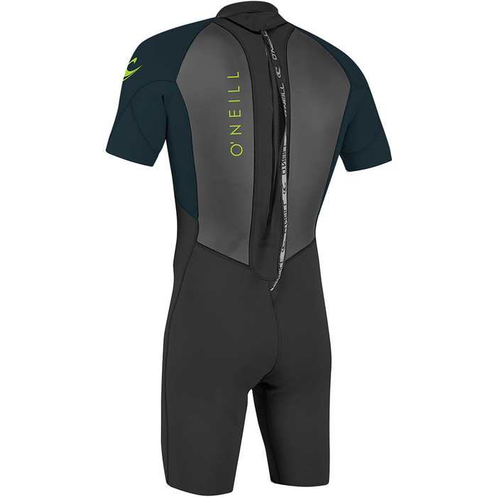 2024 O'Neill Youth Reactor II 2mm Rug Ritssluiting Shorty Wetsuit 5045 - Black / Slate