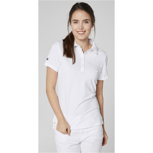 2019 Helly Hansen Womens Crew Pique Polo Shirt White 53055