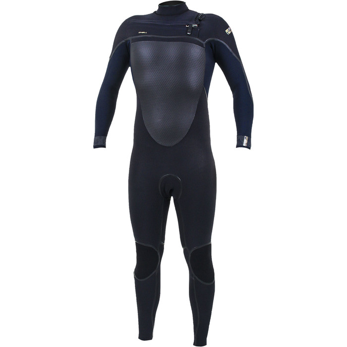 2019 O'Neill Mens Psycho Tech 4/3mm Chest Zip Wetsuit 5337 - Black / Abyss