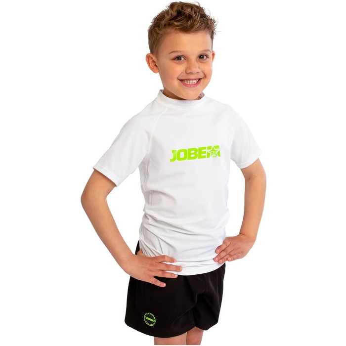 2023 Jobe Junior Short Sleeve Rash Vest 544223003 - White