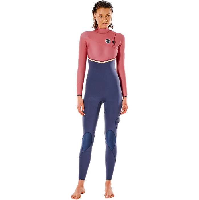 2022 Rip Curl Dames E-bomb 5/3mm Zip Free Wetsuit Wsmyjg - Slate Rose