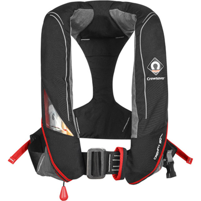 2023 Crewsaver Crewfit 180N Pro Automatic Harness Lifejacket Black / Red 9025BRA