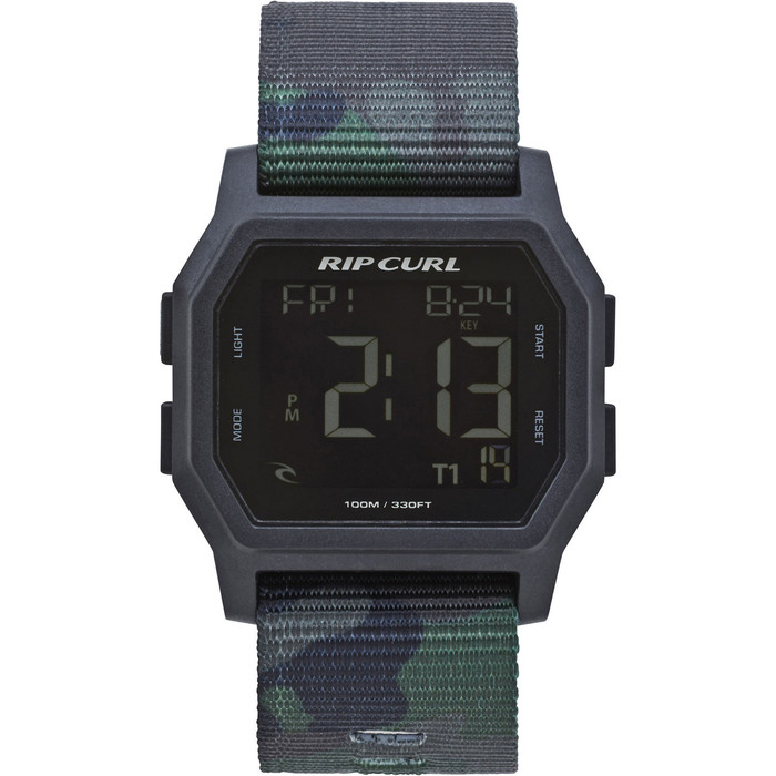 2019 Rip Curl Mannen Atom Spanband Digitaal Horloge Camo A3087