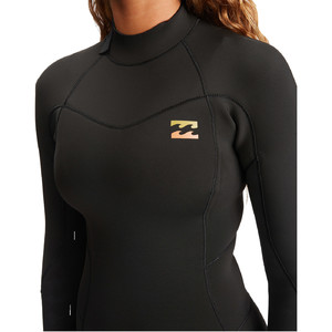 2021 Billabong Womens Synergy 3/2mm Chest Zip Wetsuit ABJW100129 - Black Tie Dye