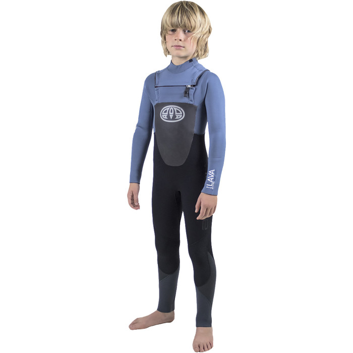 Animal Junior Boys Lava 5/4/3mm GBS Chest Zip Wetsuit Pewter Blue AW8WN604