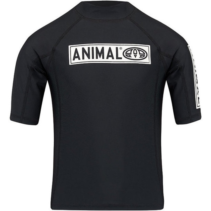 Animal Junior Boys Fisk Short Sleeve Rash Vest Black CL8SN611