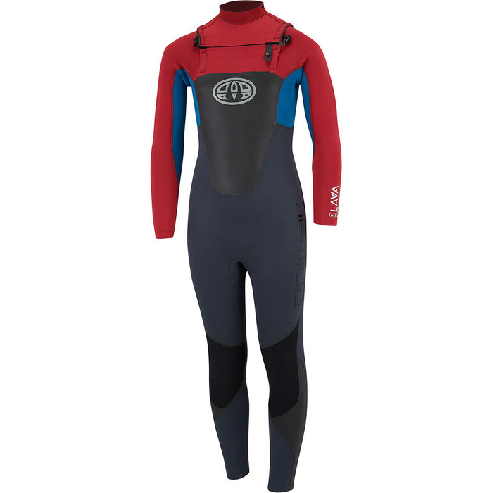 Animal Junior Boys Lava 4/3mm GBS Chest Zip Wetsuit Rich Red AW8SN603