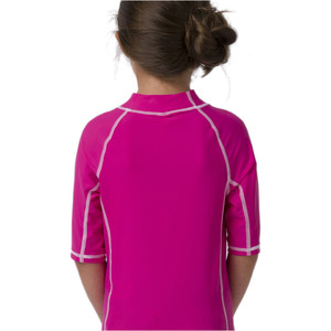 2020 Animal Junior Girls Molli Short Sleeved Rash Vest CL0SS812 - Raspberry Rose Pink