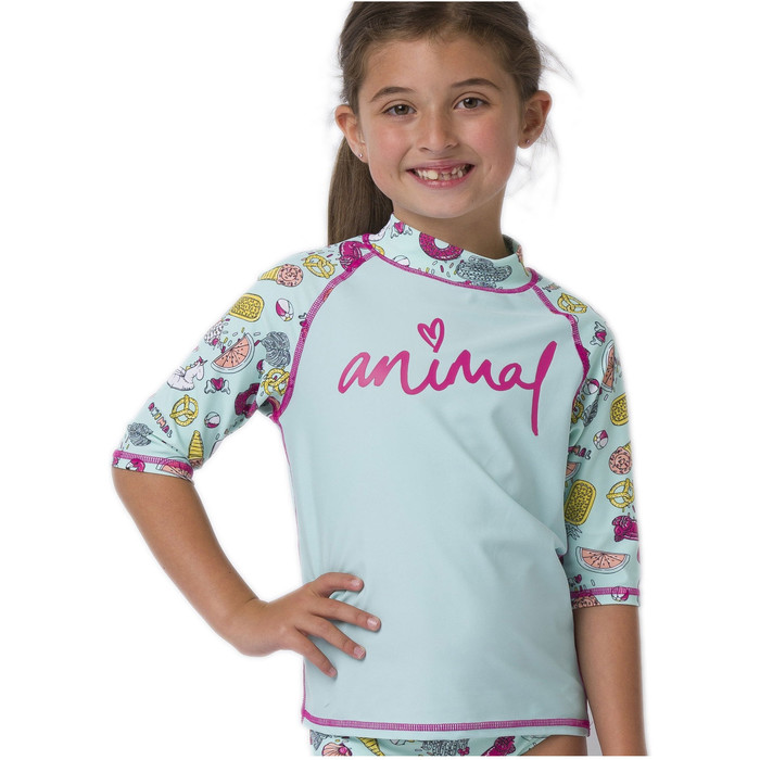 2020 Animal Junior Girl's Paddle Rash Suit Set Cl0ss814 - Misty Green
