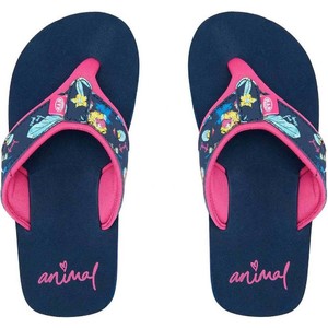 2020 Animal Junior Girl's Swish vre Flip Flops / Sandaler Fm0ss801 - Indigo Blue